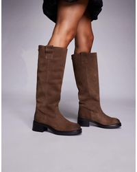 Steve Madden - Novi Dk Buckle Detail Riding Boots - Lyst