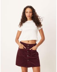 Jdy - Cord Button Through Mini Skirt - Lyst
