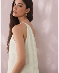 ASOS - One Shoulder Textured Midi Sundress - Lyst