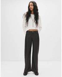 Pull&Bear - Broek Met Leereffect - Lyst