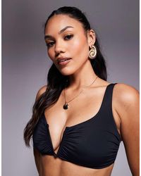 ASOS - Fuller Bust Maya Mix And Match Supportive V Wire Crop Bikini Top - Lyst