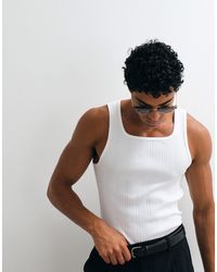 ASOS - Muscle Fit Vest With Square Neck - Lyst