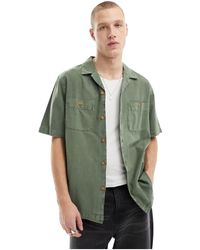 Cotton On - Cotton On Contrast Sleeve Sage Short Sleeve Utility Shirt - Lyst