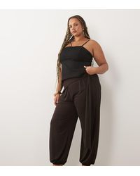 ASOS - Asos Design Curve Slinky Drape Wrap Detail Balloon Pants - Lyst