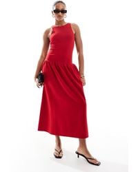 4th & Reckless - Sleeveless Racerneck Drop Waist Midaxi Dress - Lyst