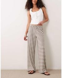 Gina Tricot - Supersoft Jersey Wide Leg Trousers With Drawstring Waist - Lyst