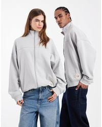 Collusion - Circular Design Collection Unisex Heavyweight Boxy Zip Through Funnel Neck Swat Top - L - Lyst