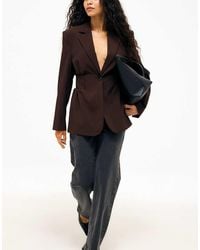 NA-KD - Fitted Elastic Waist Blazer - Lyst