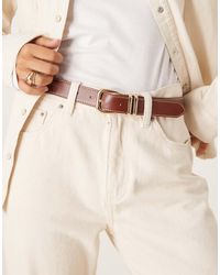 Mango - Riem Van Imitatieleer Met Goudkleurige Gesp - Lyst