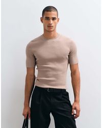 ASOS - Essential Muscle-Fit Fine-Rib Knit Crew-Neck - Lyst