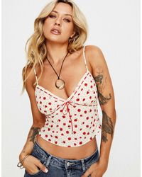 Princess Polly - Ribbon Trim V Neck Cami Top - Lyst
