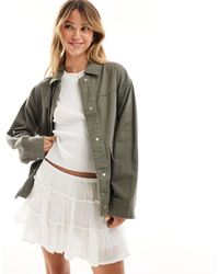 ASOS - Cotton Twill Shacket With Pocket - Lyst