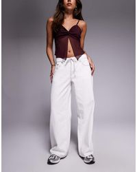 Liquor N Poker - baggy Jeans With Tie Front Detail - Lyst