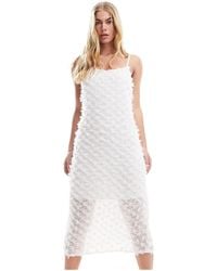 Pieces - Textured Cowl Neck Cami Maxi Dress - Lyst