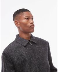 TOPMAN - Premium Harrington Wool Mix Salt And Pepper Suit Jacket - Lyst