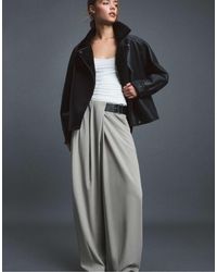 Stradivarius - Veste à effet cuir double face à col montant e - Lyst