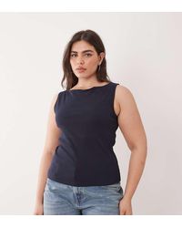 Brave Soul - Brave Soul Curve High Neck Vest Top - Lyst
