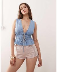 Miss Selfridge - Festival Sequin Booty Short - Lyst