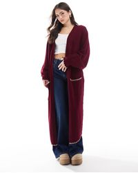Miss Selfridge - Lang Vest Met Contrasterende Festonsteek - Lyst