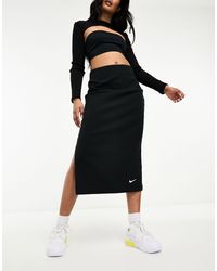 Nike - Geribbelde Midi Rok Van Jersey - Lyst