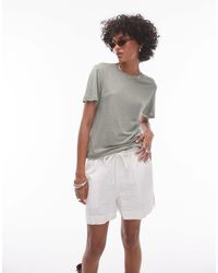 TOPSHOP - Linen Tee - Lyst