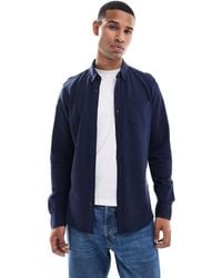 Threadbare - Camisa De Manga Larga De Piqué De Mezcla De Algodón De - Lyst