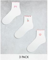 Monki - 3 Pack Frill Ankle Socks - Lyst