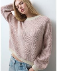 Pieces - Strickpullover mit strukturdetail - Lyst