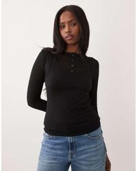 ASOS - Sheer Ribbed Long Sleeve Double Layer Top - Lyst