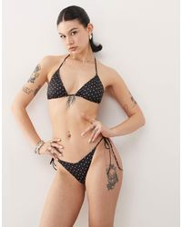 Monki - Mix And Match Tie Side Bikini Bottom - Lyst