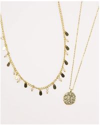 Lovisa - Collares Dorados De Cadena Chapados En Oro Con Perlas De Agua Dulce Y Colgante Efecto Fundido De - Lyst