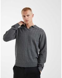 Redefined Rebel - V-neck Knitted Jumper With Collar - Lyst