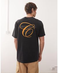 Champion - T-Shirt Met Ronde Hals En Grafische Print Op De Rug - Lyst