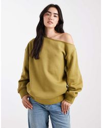 ASOS - Brushback Sweatshirt Met Blote Schouder - Lyst