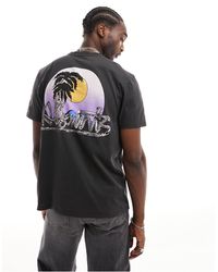AllSaints - Camiseta con lavado negro y estampado en la espalda chroma - Lyst