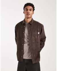 ASOS - Oversized Cord Shirt With Badge Detail - Lyst