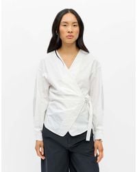 Object - Elin Overhemd Met Overslag, Cut-Away Kraag En Lange Mouwen - Lyst