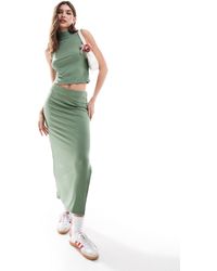 Vero Moda - Ribbed Column Maxi Skirt - Lyst
