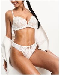Ann Summers - Bridal Icon Lace And Mesh Padded Plunge Bra - Lyst