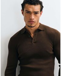 ASOS - Essentials Micro Rib Muscle Fit Lightweight Knitted Polo - Lyst