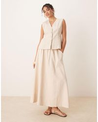 Y.A.S - Linen Touch Full Midi Skirt - Lyst