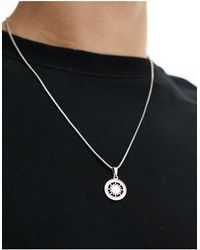 ASOS - Waterproof Stainless Steel Necklace With Circular Pendant - Lyst