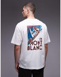 The North Face - Camiseta Blanca Extragrande Con Estampado Trasero Straight Lining De - Lyst