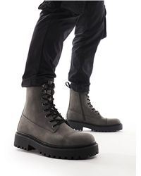 Pull&Bear - Tall - bottes style militaire - marron délavé - Lyst