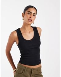 ASOS - Thick Binding Rib Scoop Neck Vest - Lyst