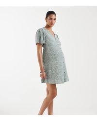 Vero Moda - Button Front Mini Tea Dress - Lyst