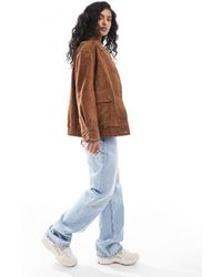 ASOS - Oversized Bomberjack Van Echt Suède - Lyst