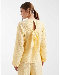 Vero Moda - Bow Back Textured Long Sleeve Top Co-ord - Lyst