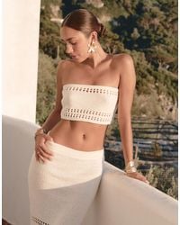 4th & Reckless - X Luana Barron Odette Knit Bandeau Beach Crop Top - Lyst