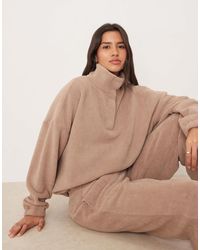 ASOS - Lounge Microfleece Oversized Collar Sweatshirt - Lyst